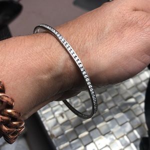Sterling Silver CZ Bangle